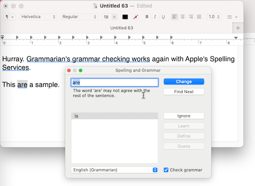 Grammar Spelling Service