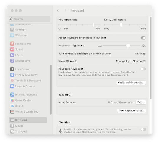 Grammarian PRO3 options