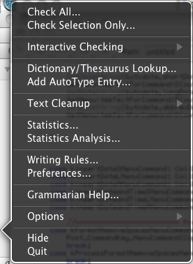 Grammarian dock menu